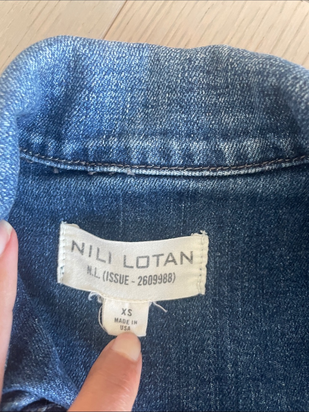 Nili Lotan Distressed Denim Jacket in Tribeca wash - Picture 2 of 7